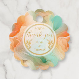 Etiquetas Para Lembrancinhas Padrão Marble terracotta