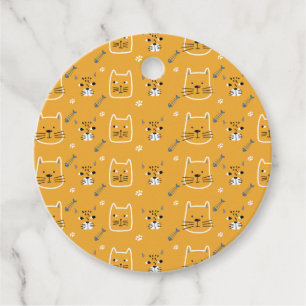 Etiquetas Para Lembrancinhas Padrão Moderno de Gatos Bonitos
