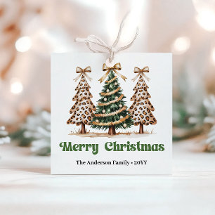 Etiquetas Para Lembrancinhas Padrão Moderno de Leopardo Natal Personalizado com