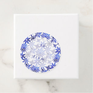 Etiquetas Para Lembrancinhas Padrão Shibori Tie Dye Ingo Blue Snowflakes Padr