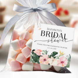 Etiquetas Para Lembrancinhas Palm Hibiscus - obrigado de Chá de panela tropical