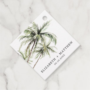 Etiquetas Para Lembrancinhas Palm Tree Tropical Marca de Favor de Casamento M