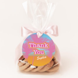 Etiquetas Para Lembrancinhas Palmeiras rosa, obrigado