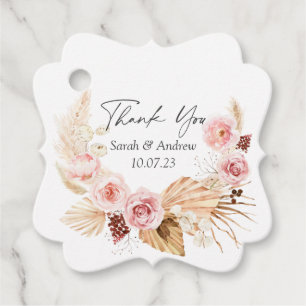Etiquetas Para Lembrancinhas Pampas gramíneas boho floral aquarela favorecimen