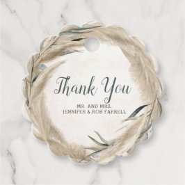 Etiquetas Para Lembrancinhas Pampas Grass e Greenery Elegant Wreath Obrigado