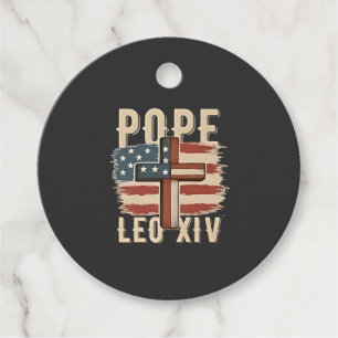 Etiquetas Para Lembrancinhas Papa Leão XIV Igreja Cristã Da Pope EUA Bandeira