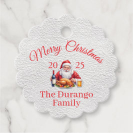Etiquetas Para Lembrancinhas Papai Noel Alegre Natal Ondulado Personalizável