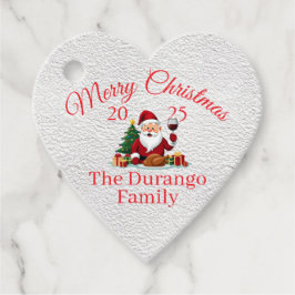 Etiquetas Para Lembrancinhas Papai Noel Feliz Natal Coração Personalizável