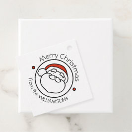Etiquetas Para Lembrancinhas Papai Noel fofo de Natal com Chapéu Vermelho