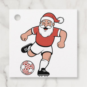 Etiquetas Para Lembrancinhas Papais noeis Jogando Futebol Jogador de Natal Espo