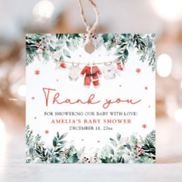 Etiquetas Para Lembrancinhas Papais noeis Vermelhos Chá de fraldas de Clothline