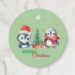 Etiquetas Para Lembrancinhas Papais noeis Vermelhos Pinguins Feliz Festa de Nat