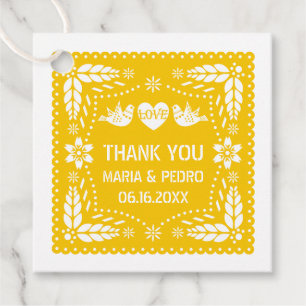 Etiquetas Para Lembrancinhas Papel amarelo picado amor de pássaros fiesta de c
