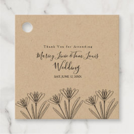 Etiquetas Para Lembrancinhas Papel de Mão Floral de primavera Wildflower Kraft