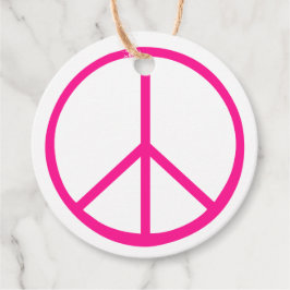 Etiquetas Para Lembrancinhas Papel de Presente Símbolo da Paz Rosa