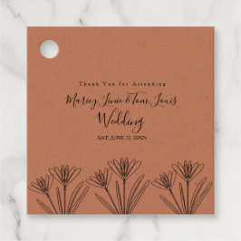 Etiquetas Para Lembrancinhas Papel Kraft Floral Flor de Primavera Desenhado à M