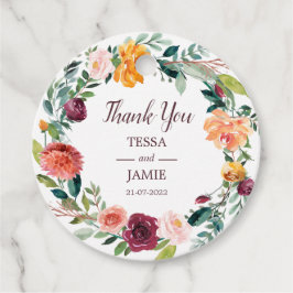 Etiquetas Para Lembrancinhas Paprika Burgundy Casamento Floral Favorece Etiquet