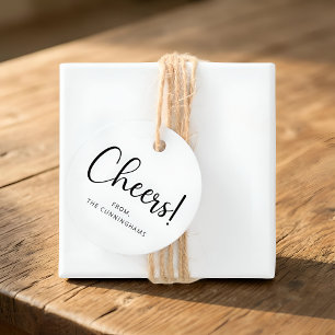 Etiquetas Para Lembrancinhas Parabéns! Nome de Família Moderno Elegante Simples