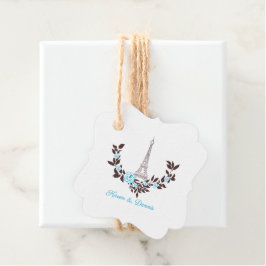 Etiquetas Para Lembrancinhas Parisian-inspired in Blue with a Romantic Wreath
