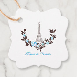 Etiquetas Para Lembrancinhas Parisian-inspired in Blue with a Romantic Wreath