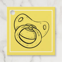 Parte chá de fraldas - Pacificador Amarelo -