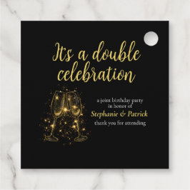 Etiquetas Para Lembrancinhas Partido Conjunta Elegante de Champanhe Dupla Celeb