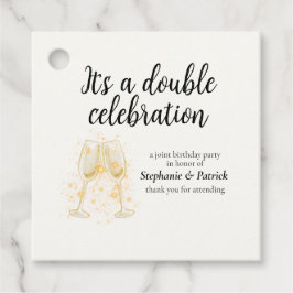 Etiquetas Para Lembrancinhas Partido Conjunta Elegante de Champanhe Dupla Celeb