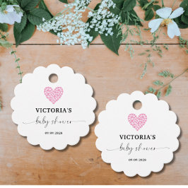Etiquetas Para Lembrancinhas Partido do Chá de fraldas Coração Rosa