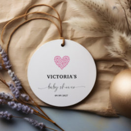 Etiquetas Para Lembrancinhas Partido do Chá de fraldas Coração Rosa