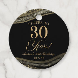 Etiquetas Para Lembrancinhas Partido Elegante Black Dourado Agate aniversário d