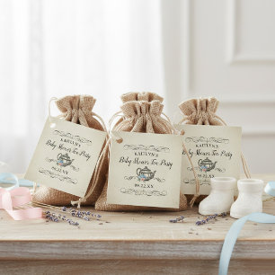 Etiquetas Para Lembrancinhas Partido Elegante Vintage Tea Chá de fraldas