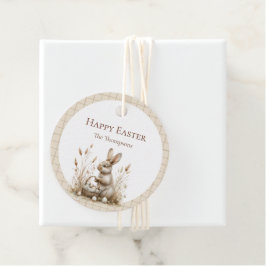 Etiquetas Para Lembrancinhas Páscoa Bunny Beige Boho