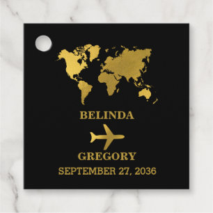 Etiquetas Para Lembrancinhas Passaporte Mundial de Casamento de Destino Preto D