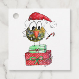 Etiquetas Para Lembrancinhas Pássaro de Natal Branco bonito