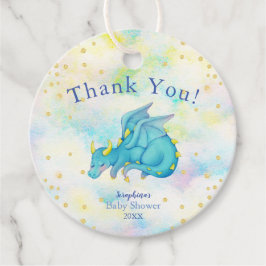 Etiquetas Para Lembrancinhas Pastel Boys Blue Dragon Chá de fraldas Obrigado