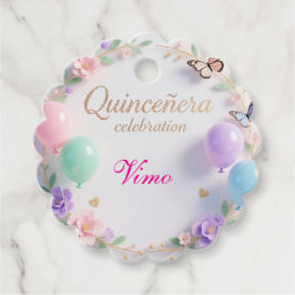 Etiquetas Para Lembrancinhas Pastel Quinceañera Favor Tags with Butterfly