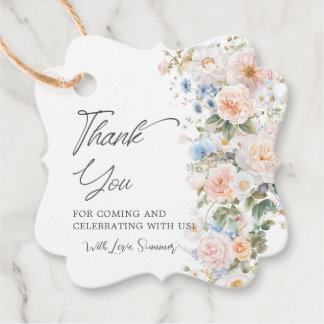 Etiquetas Para Lembrancinhas Pastel Rosa Branco Azul Floral Chá de Bebê Nupcial