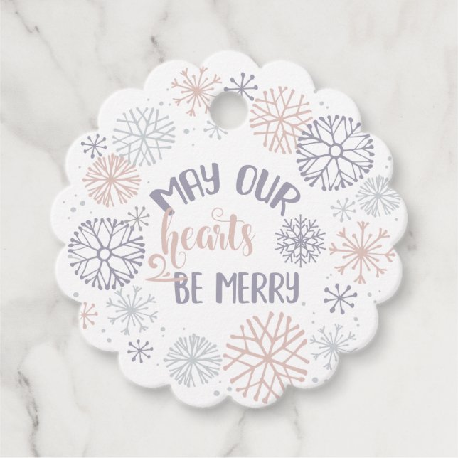 Etiquetas Para Lembrancinhas Pastel Snowflakes Natal (Frente)
