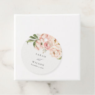 Etiquetas Para Lembrancinhas Pastel Soft Blush Peach Peony Floral Casamento Fav