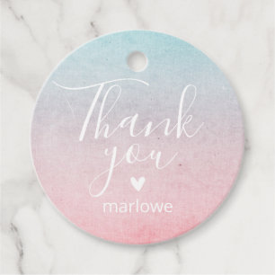 Etiquetas Para Lembrancinhas Pastel Watercolor Nome Obrigado Aniversário Aqua