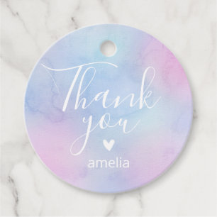Etiquetas Para Lembrancinhas Pastel Watercolor Nome Obrigado Aniversário Roxo