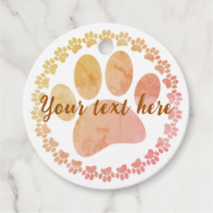 Etiquetas Para Lembrancinhas Pata Distante E Padrão De Impressão De Cachorro Re