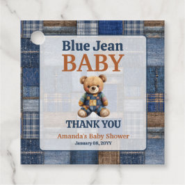 Etiquetas Para Lembrancinhas Patchwork Western Denim Bear Blue Jean Baby Shower