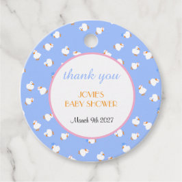 Etiquetas Para Lembrancinhas Patos Ilustrados à Mão Infantil Chã de Bebê Azul