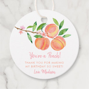 Etiquetas Para Lembrancinhas Peach Blossom Aniversário Obrigado