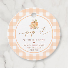 Etiquetas Para Lembrancinhas Peach Gingham Pumpkin Pop Quando Ela Pop
