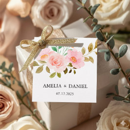 Etiquetas Para Lembrancinhas Peach Rose Floral Wedding Favor Tag