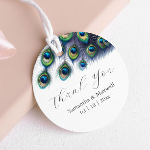 Etiquetas Para Lembrancinhas Penas de Peacock com Marcas de Favor de Casamento