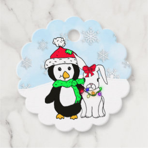 Etiquetas Para Lembrancinhas Penguin Penguin Snow Bunny Personalizado