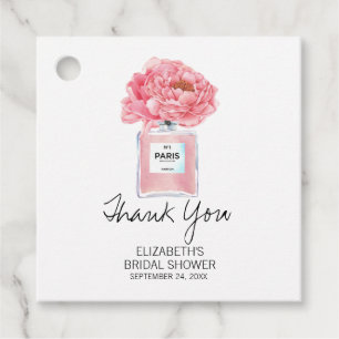 Etiquetas Para Lembrancinhas Peões Rosa e Chá de panela Floral de Perfume